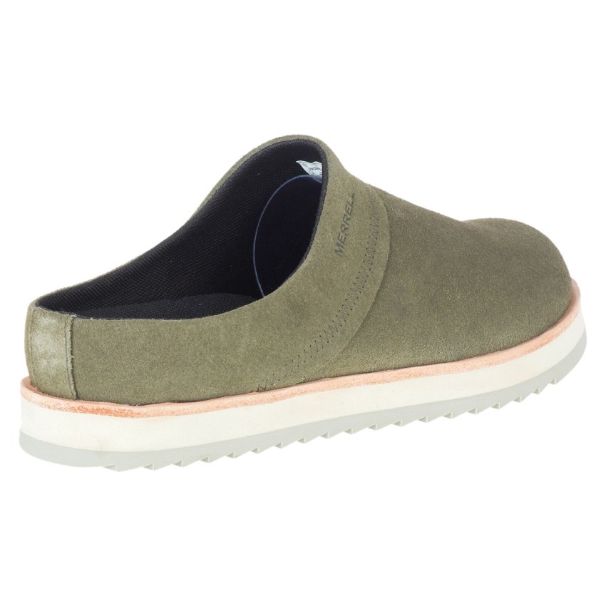 Sabots Merrell Juno Clog Suede Vert Olive Femme | S.U.ZHYS